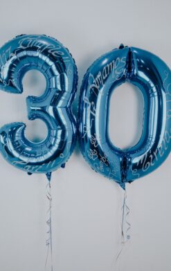 Felices 30 azul metalizado