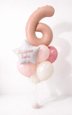 Ramo de globos con número 6