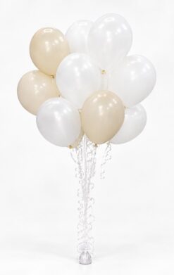 Ramo de globos blanco y beige
